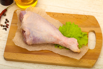 Raw turkey leg