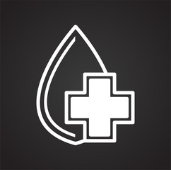 Medical cure symbol icon on black background for graphic and web design, Modern simple vector sign. Internet concept. Trendy symbol for website design web button or mobile app