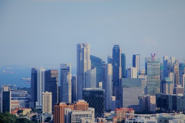 Fototapeta na wymiar Singapore’s Skyline on a Sunny Day