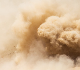 Dust cloud on nature as background