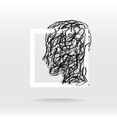 Vector concept confusion in the head, inside a square frame