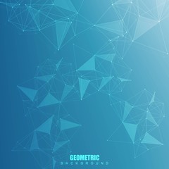 Geometric abstract background with connected line and dots. Structure molecule and communication. Scientific concept for your design. Medical, technology, science background. Vector illustration.