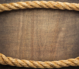 ship rope at wooden background