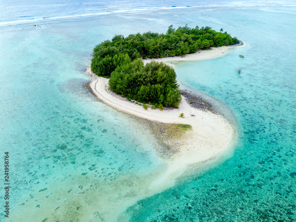 Wall mural an aerial view of muri lagoon on rarotonga in the cook islands