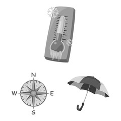 Vector illustration of weather and climate symbol. Set of weather and cloud vector icon for stock.