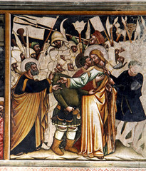 bacio di Giuda e arresto di Gesù; affresco nella Basilica di Santa Caterina d'Alessandria a...