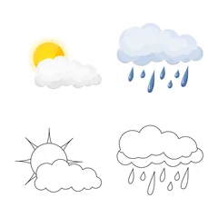 Fototapete Rund Vector illustration of weather and climate logo. Collection of weather and cloud stock symbol for web. © Svitlana