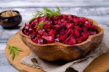 Traditional salad of boiled vegetables