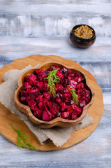 Traditional salad of boiled vegetables