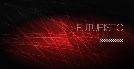 Digital technology abstract background - neon geometric design. Abstract glowing lines. Colorful techno background. Futuristic shape.