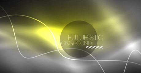 Neon lines wave background. Abstract composition