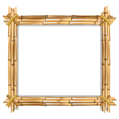 Rectangle brown bamboo border frame with space for text