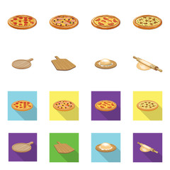 Vector design of pizza and food logo. Collection of pizza and italy vector icon for stock.