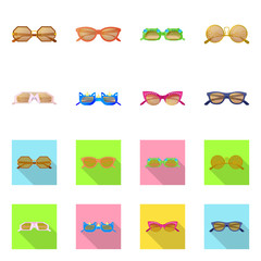 Vector design of glasses and sunglasses logo. Set of glasses and accessory stock symbol for web.
