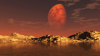 The image of alien planet 3D illustration