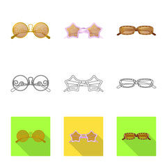 Vector design of glasses and sunglasses symbol. Collection of glasses and accessory stock symbol for web.
