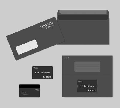 Gift Certificate Magnetic Stripe Card With Holder And Envelope - Template