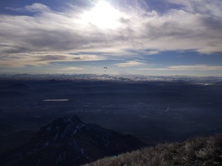 Paraglider on the background of Mount Elbrus