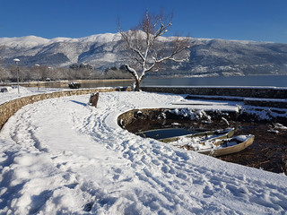 winter snow ice frost Ioannina greece