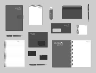 Mock-up set for corporate brand identity design - stationery template