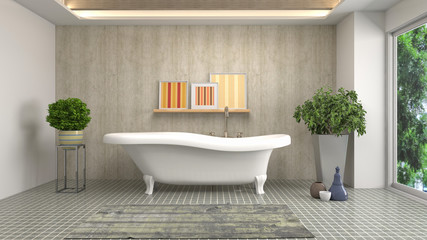 Naklejka na ściany i meble Bathroom interior. 3D illustration