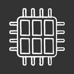 Six core processor chalk icon