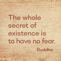 no fear Buddha wood