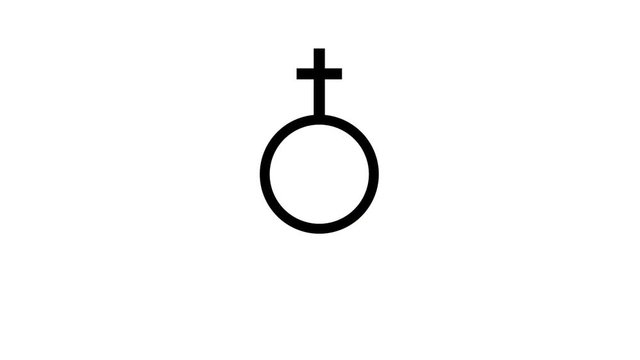 Woman symbol transform to shape of a grave flat design motion animation. Concept against female infanticide