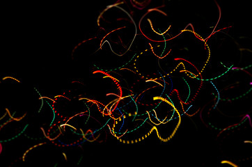 abstract glowing lines on black background