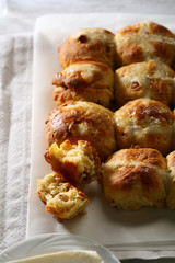 Hot cross buns on white