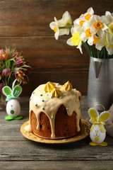 Traditional easter cake and bunny