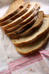Fresh bread sliced