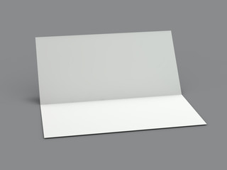 Blank portrait mock-up paper. Brochure, magazine, postcard isolated. 3D