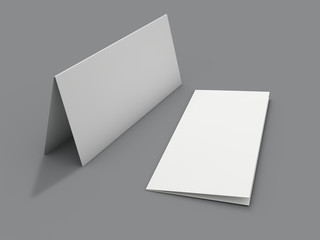Blank portrait mock-up paper. Brochure, magazine, postcard isolated. 3D
