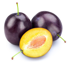Plum isolated on white