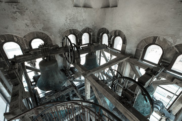 A number of different-sized bells