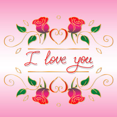 Words I love you hand drawn vector