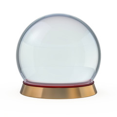 Empty snow globe isolated on white. 3D