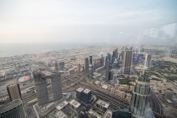 Fototapeta na wymiar View from Burj khalifa tower, Dubai, United Arab Emirates