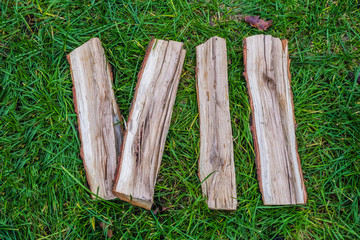 Roman numerals. Roman numeral VII made from oak