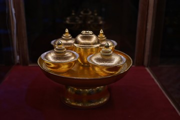 Fototapeta na wymiar old oil lamp in the temple