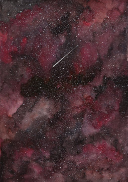 red black galaxy watercolor background