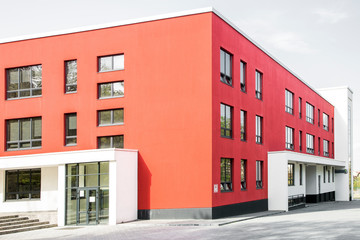 photo of red building in modern style