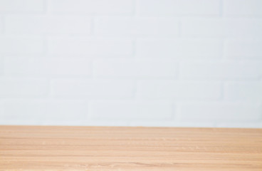 abstract natural wood background and white brick wall