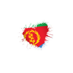 Eritrea flag, vector illustration on a white background