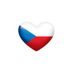 Czechia flag, vector illustration on a white background