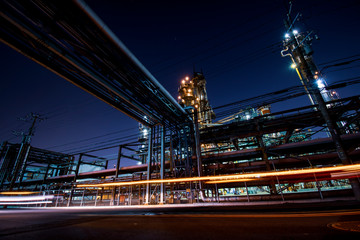 Fototapeta na wymiar factory at night
