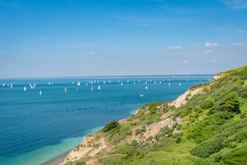 Next view over the Needles of the isle of wight in UK.