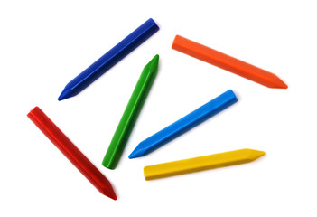 Colored pencils isolated on white background. Drawing