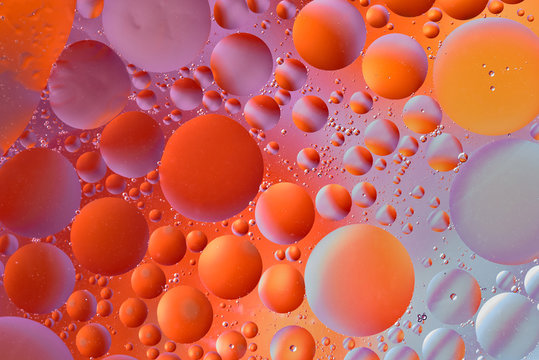 Abstract pattern. Colored oil bubbles on water